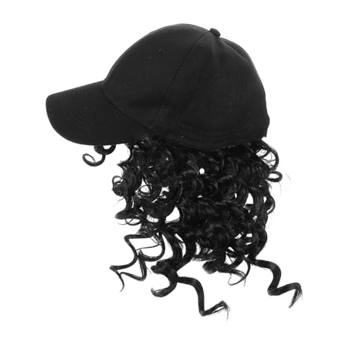 PENIKOKO Hut Mit Lockigem Haar Für Damen Haarhut Aus Synthetischem Material Baseballkappe Mit Befestigten Locken Für Alltag Und Outdoor-aktivitäten Atmungsaktiv Und Komfortabel von PENIKOKO
