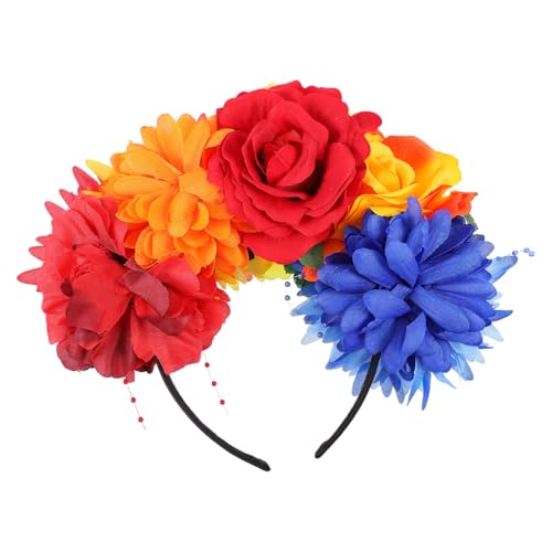 PENIKOKO Blumenkranz Haarreif Perlen Headpiece Party Haarband für Mädchen Damen Hochzeitskopfschmuck von PENIKOKO