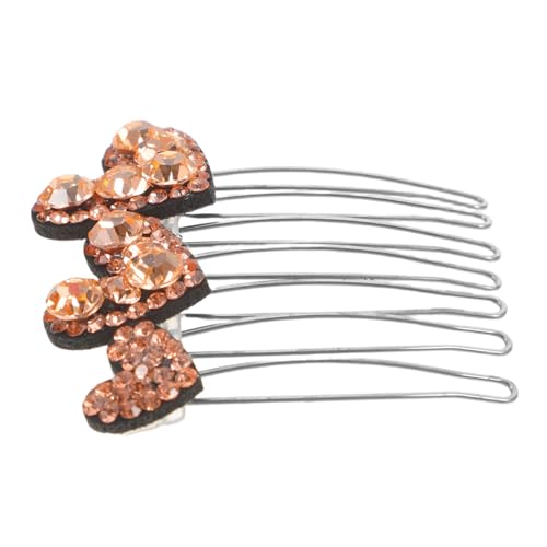 PENIKOKO Brautschmuck Haarkamm mit Herzform Glitzernde Haarspangen für Hochzeiten Haarschmuck für Brautfrisuren Champagnerfarbe Langlebig Haaren PENIKOKO Brautschmuck Haarkamm mit Herzform Glitzernde Haarspangen für Hochzeiten Haarschmuck für Brautfrisuren Champagnerfarbe Langlebig Haaren von PENIKOKO