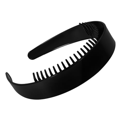 PENIKOKO Breites Französisches Haarreif mit Zähnen Komfortabler Langlebiger Haarschmuck für Damen Fester bei Verschiedenen Frisuren und Anlässen Schwarzes Robustes Stirnband mit Clips von PENIKOKO