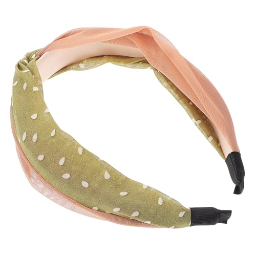 PENIKOKO Breites Grünes Haarband mit Dots Feinem Stoff und Mittlerer Rutschfestes Leichtes Damen Stirnband für Alltag Party und Festliche Anlässe von PENIKOKO