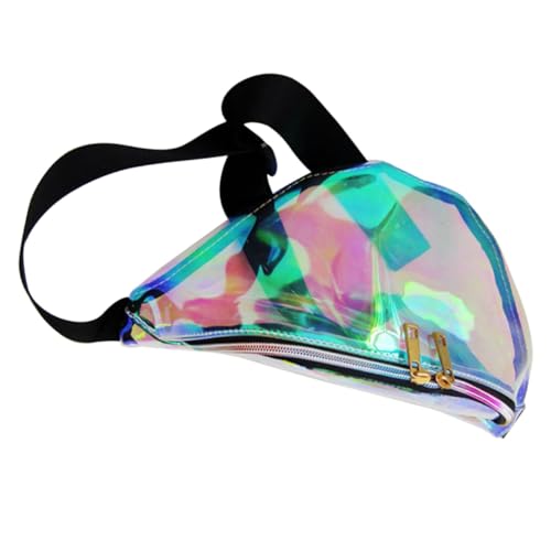 PENIKOKO Damen Bauchtasche Transparent PU Material Gürteltasche mit Reißverschluss Verstellbar für Laufen Reisen Strand Fitness Sport Alltag von PENIKOKO