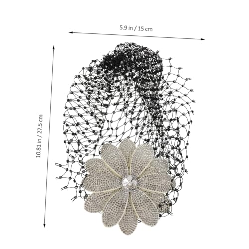 PENIKOKO Blumen Haarschmuck Mit Strass Für Damen Vintage-netzkappe Eleganter Kopfschmuck Mit Blumenmuster Für Hochzeiten Und Formelle Anlässe von PENIKOKO