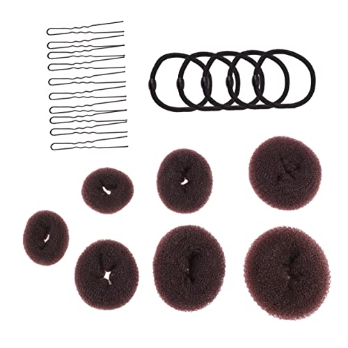 PENIKOKO Donut Haargerät Satz mit 7 Haarknotenringen 5 Haarringen und 10 U-Förmigen Haarnadeln Styling Werkzeug für Mädchen und Bräute für Hochzeiten und Partys von PENIKOKO