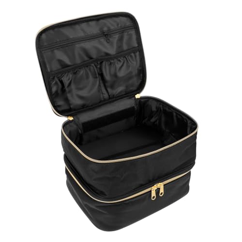 PENIKOKO Doppellagige Nagellack Organizer Tasche aus Nylon und Metall Tragbare Nagellack Flaschen Aufbewahrungstasche für Flaschen Wasserabweisend Leicht und Vielseitig für Kosmetik und von PENIKOKO