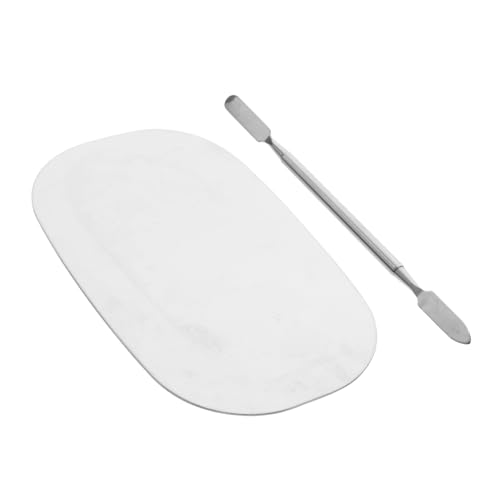 PENIKOKO Edelstahl Make Up Mischpalette mit Spatel Langlebig und Rostfrei für Flüssige Foundation Lippenstift Lidschatten und Nagellack Kompakt und Leicht für Profi Beauty Salons und von PENIKOKO