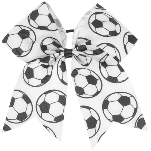 PENIKOKO Elastisches Haargummi mit Fußball Schleife Dekoratives Haarschleifen Accessoire für Mädchen Einfach zu Befestigen Geeignet für Dünnes und Dickes Haar für Partys und Schule von PENIKOKO