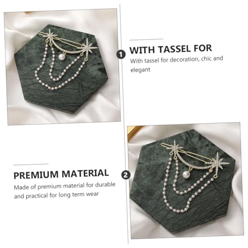 PENIKOKO Elegante Damen Haarspange mit Perlen und Strass Leichte Ketten quaste Haarklammer Hochwertiges Legierungs material für Hochsteckfrisuren und Festliche Anlässe Einzigartiges Design von PENIKOKO