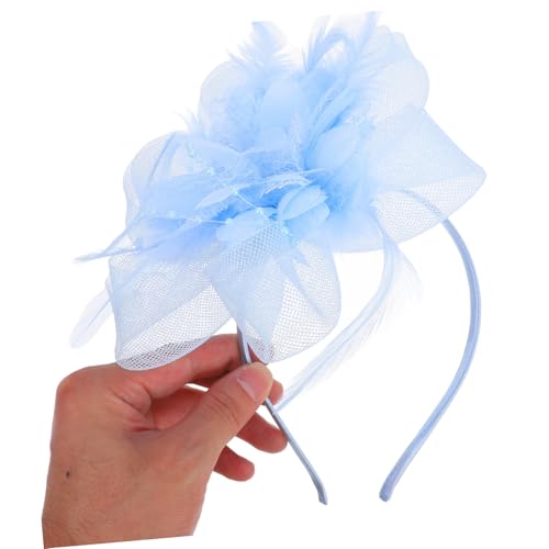 PENIKOKO Eleganter Fascinator Haarclip und Stirnband mit Zartem Design Vielseitiger Haarschmuck für Damen für Hochzeiten Brautpartys und Festliche Anlässe Modisches Accessoire in Hellblau PENIKOKO Eleganter Fascinator Haarclip und Stirnband mit Zartem Design Vielseitiger Haarschmuck für Damen für Hochzeiten Brautpartys und Festliche Anlässe Modisches Accessoire in Hellblau von PENIKOKO