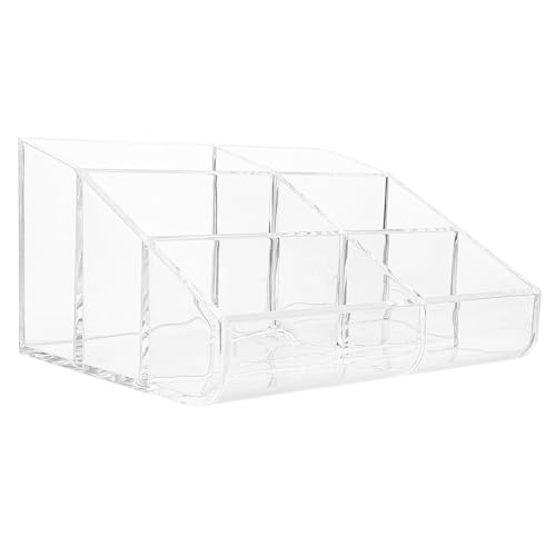 PENIKOKO Fächer Acryl Kosmetik Organizer Aufbewahrungsbox Transparent Makeup Box Kompakt für Lippenstift Eyeliner Kleine Kosmetikartikel Ordnungssystem für Schminktisch und Badezimmer von PENIKOKO