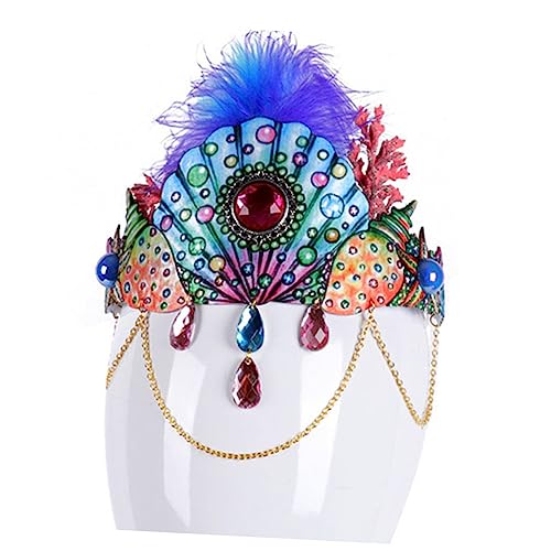 PENIKOKO Federhaarband Halloween Stirnband Muschel Haarband Elastisch Kopfschmuck Für Party Fest Kostüm Cosplay Frauen Haar Ornament Fotografie Requisiten von PENIKOKO