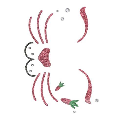PENIKOKO Festliche Ostergesicht Aufkleber Hasen Hautfreundliche Temporäre Bunny Face Decals für Karneval Masquerade Einfache Anwendung Glitzernde Hasenmaske für Party und Cosplay von PENIKOKO