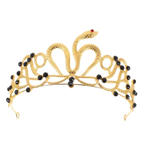 PENIKOKO Goldene Ägyptische Schlangenkrone aus Langlebiger Legierung mit Funkelnden Strasssteinen Braut Tiara für Hochzeit Geburtstagsfeier Halloween Kostüm Modischer Kopfschmuck für Damen PENIKOKO Goldene Ägyptische Schlangenkrone aus Langlebiger Legierung mit Funkelnden Strasssteinen Braut Tiara für Hochzeit Geburtstagsfeier Halloween Kostüm Modischer Kopfschmuck für Damen von PENIKOKO