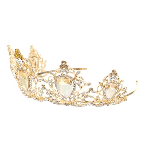 PENIKOKO Goldene Barock Brautkrone Vintage Stil Haarschmuck für Mädchen Hochzeit Party Stilvolle Tiara Kopfdeko von PENIKOKO