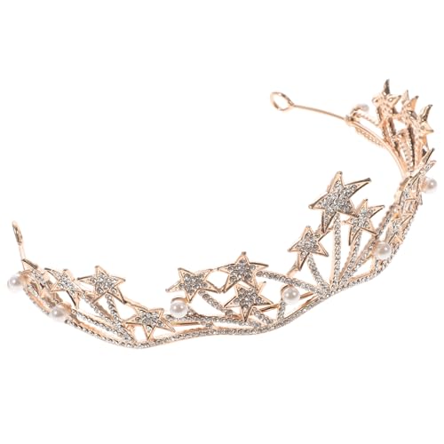 PENIKOKO Goldene Tiara Krone Stirnband Hochzeit Braut Damen Fashion Headwear Stern Strass Schmuck Accessoire für Festliche Anlässe und Hochzeitsfeiern PENIKOKO Goldene Tiara Krone Stirnband Hochzeit Braut Damen Fashion Headwear Stern Strass Schmuck Accessoire für Festliche Anlässe und Hochzeitsfeiern von PENIKOKO