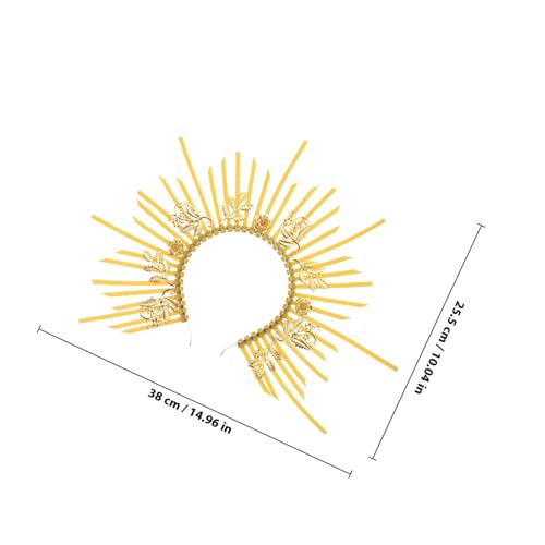 PENIKOKO Gothic Haarschmuck Haarreif Damen Heiligenschein Headband Gelb Langlebig Komfortabel Modisch für Party und Festival von PENIKOKO