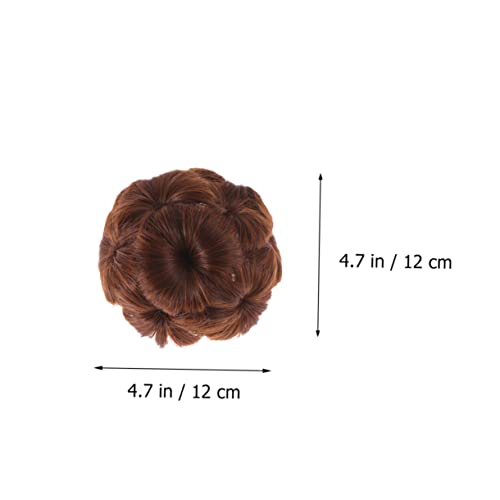 PENIKOKO Haarklammer Dutt Clip aus Synthetischem Haar mit Blumen Design Leichter Braunton Einfach zu Befestigen Volumengebend Langlebig für Damen Hochsteckfrisuren und Stylings von PENIKOKO