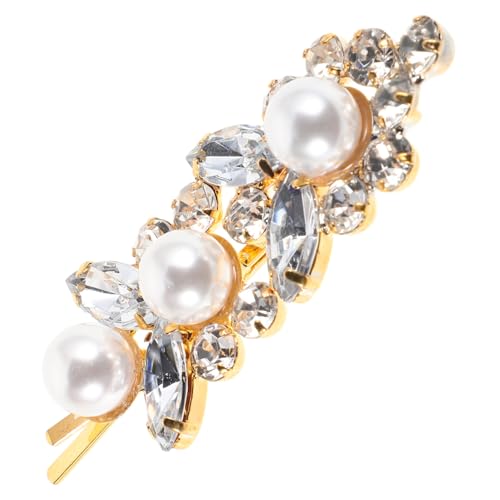 PENIKOKO Haarnadel Perlbarretts Haarperlen-accessoires Vintage Haarspangen Perlenhaarspangen Für Frauen Perlenspangen Für Damen Perlen-haarspangen Für Mädchen Perlenhaarclip Plastik Golden von PENIKOKO