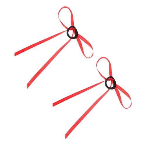 PENIKOKO Haarschleifen Mit Schleifendesign Für Damen Satin-haarschleifen Für Mädchen Haarband Mit Langem Eleganter Haarschmuck Rote Haargummis Mit Quasten Für Partys Und Halloween von PENIKOKO