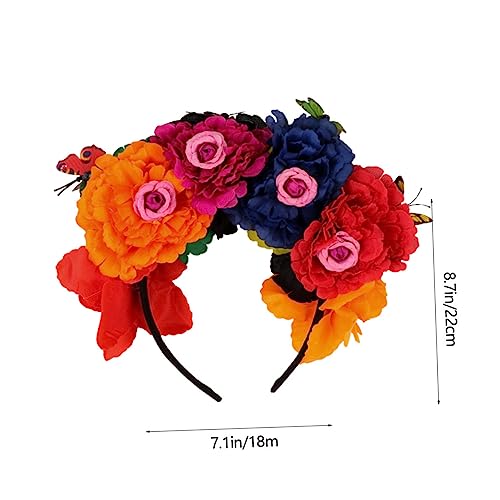 PENIKOKO Halloween Blumen Stirnband Damen Stoff Haarreif mit Schmetterlings und Rosenmuster Farbige Blütenkrone für Party Karneval und Kostüm Atmungsaktiv und Angenehm zu Tragen PENIKOKO Halloween Blumen Stirnband Damen Stoff Haarreif mit Schmetterlings und Rosenmuster Farbige Blütenkrone für Party Karneval und Kostüm Atmungsaktiv und Angenehm zu Tragen von PENIKOKO