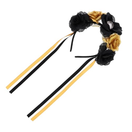 PENIKOKO Halloween Day Of The Dead Haarschmuck Skelett Haarreif mit Goldenen Rosen Party Kopfschmuck für Damen Karneval Fasching Kostüm PENIKOKO Halloween Day Of The Dead Haarschmuck Skelett Haarreif mit Goldenen Rosen Party Kopfschmuck für Damen Karneval Fasching Kostüm von PENIKOKO