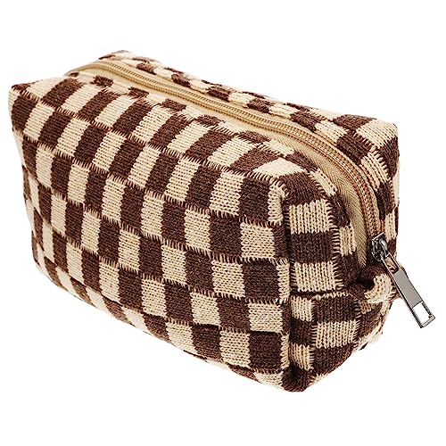 PENIKOKO Kariertes Kosmetiktäschchen aus Große Kapazität Praktischer Reise Organizer für Toilettenartikel für Alltag und Reisen Multifunktional für Kosmetik und Kleine Gegenstände von PENIKOKO