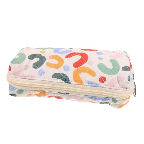 PENIKOKO Kleine Schminktasche aus Baumwollstoff mit Reißverschluss Große Kapazität Kosmetiktasche für Teenager Reise Pinsel Stiftbeutel Tragbare Makeup Organizer Tasche Bunt von PENIKOKO