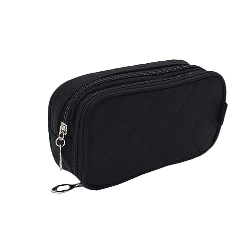 PENIKOKO Kosmetiktasche für Damen Tragbare Make Up Organizer Tasche Multifunktionale Kulturtasche mit Reißverschluss Große Kapazität für Kosmetik und Toilettenartikel Schwarz von PENIKOKO