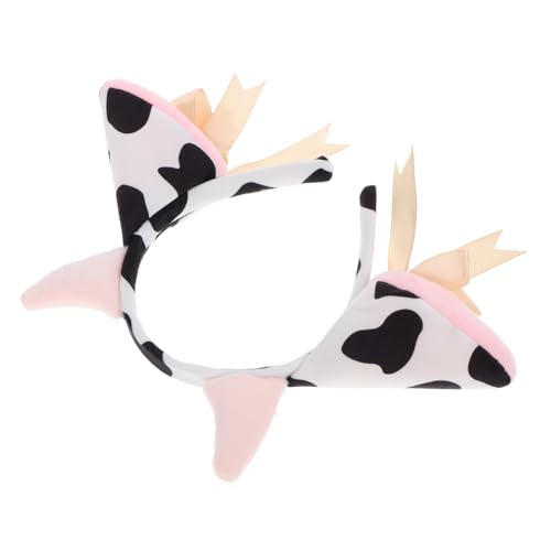 PENIKOKO Kuhohren-stirnband Mit Glockendekoration Plüschmaterial Verstellbarer Elastikeinlage Tierohren-kopfschmuck Für Fotoshootings Und Partys von PENIKOKO