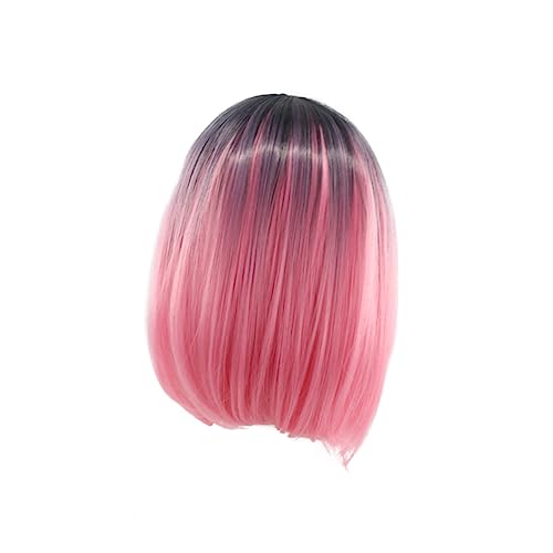 PENIKOKO Kurze Bob Perücke für Damen Gradient Synthetische Hochtemperatur Haarwelle Cosplay Perücke für Alltag Partys und Halloween Atmungsaktiv und Wiederverwendbar von PENIKOKO