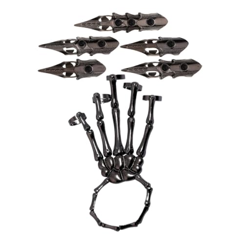 PENIKOKO Skelett-handarmband Mit Verstellbaren Krallenringen Einzigartiges Retro-design Für Gothic Und Punk-styles Geeignet Für Cosplay Halloween Und Alltagsoutfits von PENIKOKO