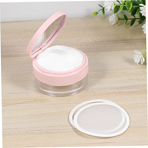 PENIKOKO Leere Kompakte Makeup Puderbox mit Spiegel und Quaste Auslaufsicherer Behälter für Lose Puder Nachfüllbar Wiederverwendbar Praktische Aufbewahrung für Damen und Unterwegs von PENIKOKO