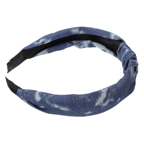 PENIKOKO Leopard Knot Haarreif Damen Breites Denim Stirnband mit Elastischem Stoff Modisches Haarschmuck für Frauen und Mädchen Rutschfest Vielseitig für Alltag und Events von PENIKOKO