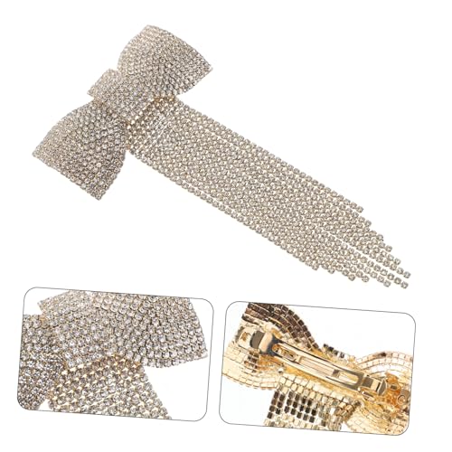 PENIKOKO Luxuriöse Goldfarbene Haarklammer mit Strasssteinen und Langem Quasten bogen Eleganter Haarschmuck für Frauen Vielseitige Haarspange für Hochzeit Party und Alltag Modisches PENIKOKO Luxuriöse Goldfarbene Haarklammer mit Strasssteinen und Langem Quasten bogen Eleganter Haarschmuck für Frauen Vielseitige Haarspange für Hochzeit Party und Alltag Modisches von PENIKOKO