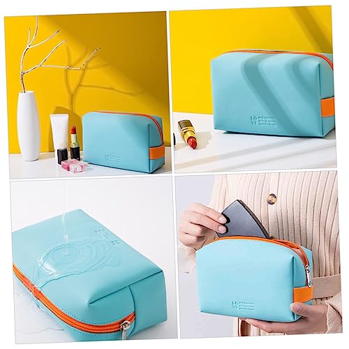 PENIKOKO Kleiner Kosmetiktasche Damen Tragbare Make up Tasche Pu Material Einfarbig Mit Spiegel Für Reisen Und Outdoor Aktivitäten von PENIKOKO