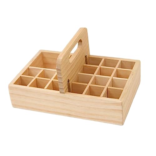 PENIKOKO Multifunktionaler Holzkorb mit Fächern Handlicher Mehrfach Aufbewahrungsbehälter für Ätherische Öle und Stabiler Holzdosen Organizer für Schreibtisch und von PENIKOKO