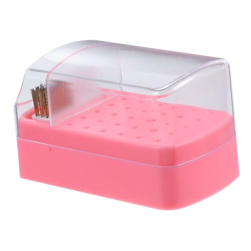 PENIKOKO Nagelbohrer Aufbewahrungsbox Slots Transparent mit Reinigungsfunktion Ergonomisch Tragbar Staubgeschützt für Maniküre Schleifköpfe und Nagelfräser Bits Praktisches Organizer von PENIKOKO