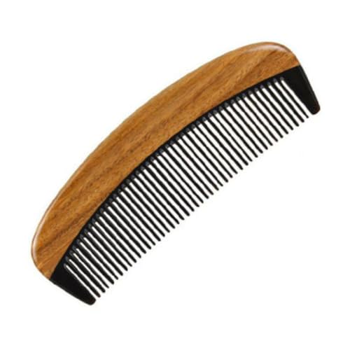 PENIKOKO Natürlicher Sandelholz Haarkamm mit Tragbarer Antistatischer Haarglätter für Frauen und Mädchen Handgefertigt Kleines Format Entspannende Massagefunktion für Unterwegs von PENIKOKO