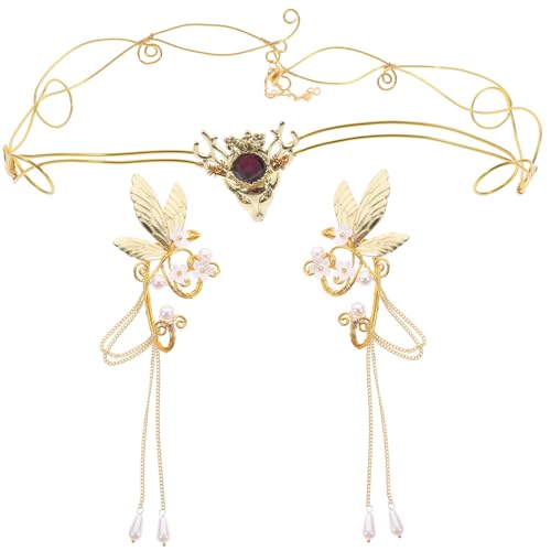 PENIKOKO Ohrklemme Damen Krone Ohrschmuck mit Quaste Leicht Tragbar Modisch Geschenk Mädchen Teenager Accessoire von PENIKOKO