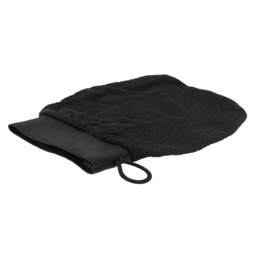 PENIKOKO Peelinghandschuh für Körper und Dusche Elastisch mit Bindeband Weicher Viskose Peeling und Reinigungshandschuh für Frauen und Männer Sanftes Entfernen Abgestorbener Haut Schwarz von PENIKOKO