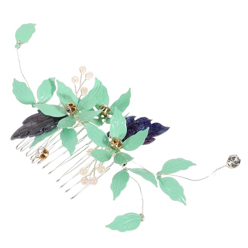 PENIKOKO Perlen Leaf Haarkamm Brautschmuck mit Grünen Blättern Dekorativer Haar Accessoire für Hochzeit Langlebiger Kamm für Festliche Hochzeitsfrisuren Haarschmuck für Damen PENIKOKO Perlen Leaf Haarkamm Brautschmuck mit Grünen Blättern Dekorativer Haar Accessoire für Hochzeit Langlebiger Kamm für Festliche Hochzeitsfrisuren Haarschmuck für Damen von PENIKOKO