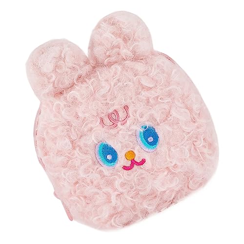 PENIKOKO Plüsch Kosmetiktasche Im Kawaii-Stil Halbkreis Make-up Aufbewahrungstasche Rosa Für Und Münzen Vielseitig Einsetzbar Als Reißverschlussbeutel Für Damen von PENIKOKO