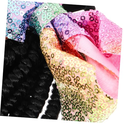 PENIKOKO Ponytail Extension mit Bunten Perlen Großer Schleife Geflochtene Kunsthaar Haarschmuck für Mädchen Geeignet für Alltag Party Tanz Trendige Haarverlängerung Individuelles Styling von PENIKOKO