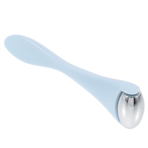 PENIKOKO Praktischer Doppelseitiger Augenmassage Roller mit Kühlendem Eis und Augencreme Löffel Kompakt Langlebig Einfach Anzuwenden für Gesichtspflege und Salon Anwendung Hellblau von PENIKOKO