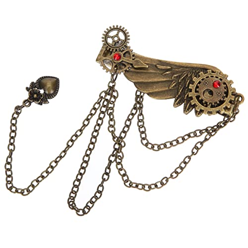 PENIKOKO Punk Haarspange Flügelform Barrette Mit Dangle Kette Für Frauen Metall Haarschmuck Vintage Punk Haarschmuck Haarnadel Für Mädchen Vielseitig Einsetzbar Für Hochzeiten Und von PENIKOKO