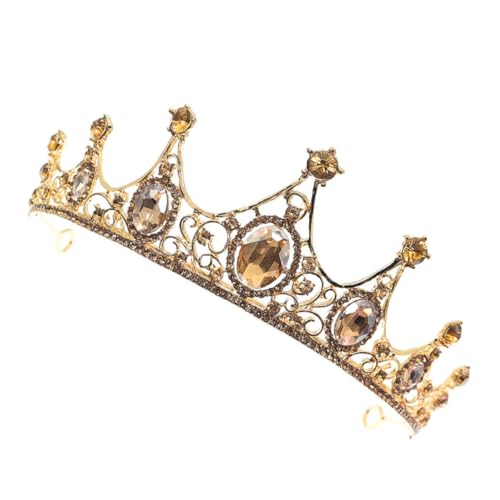 PENIKOKO Retro Barock Krone Haarschmuck Damen Goldfarbene Tiara mit Ringdesign Stabiles Braut Diadem für Hochzeit Verlobung Party Vintage Inspirierter Kopfschmuck PENIKOKO Retro Barock Krone Haarschmuck Damen Goldfarbene Tiara mit Ringdesign Stabiles Braut Diadem für Hochzeit Verlobung Party Vintage Inspirierter Kopfschmuck von PENIKOKO