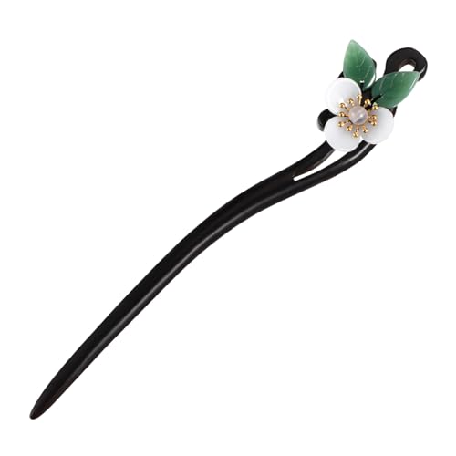 PENIKOKO Retro Haarnadel aus Holz Traditioneller Chinesischer Haarstab mit Blumenmotiv Dekoratives Haarstäbchen für Damen Vintage Haarschmuck für Hochzeit und Alltag von PENIKOKO