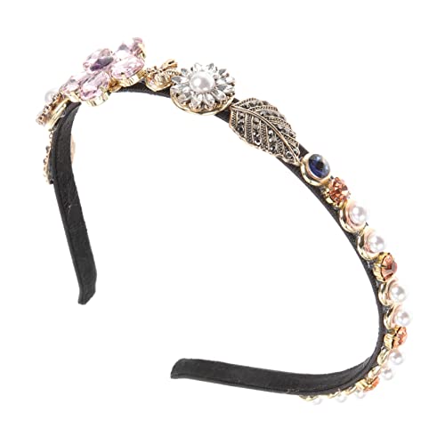 PENIKOKO Rhinestone Haarband Damen Vintage Kopfschmuck mit Perlen und Blüten Modisches Stirnband für Party Hochzeit und Besondere Anlässe Komfortabel und Langlebig von PENIKOKO