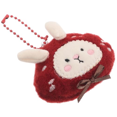 PENIKOKO Schlüsselanhänger Auto Mit Plüsch Kaninchen Pilz Design Häschen Stofftier Schlüsselanhänger Für Autoschlüssel Rucksack Tasche von PENIKOKO