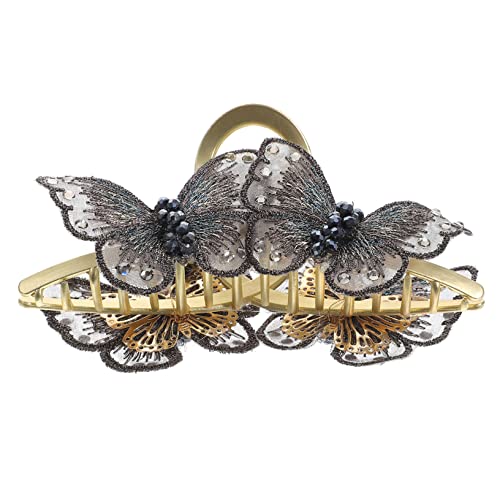 PENIKOKO Schmetterling haarclip mit Quaste Metall haarklammer für Damen Vintage Haarschmuck für Mädchen Eleganter Haarschmuck für Alltag Party und Hochzeit Langlebiges Material Schwarzes von PENIKOKO